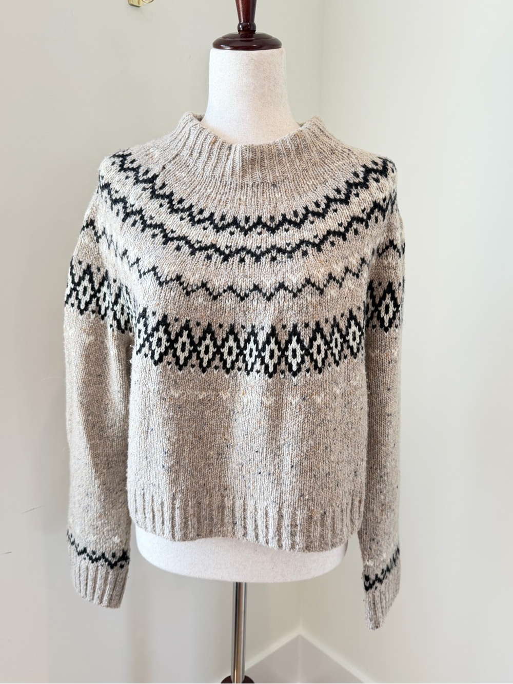 J Crew Wool Blend Fair Isle Sweater Size S